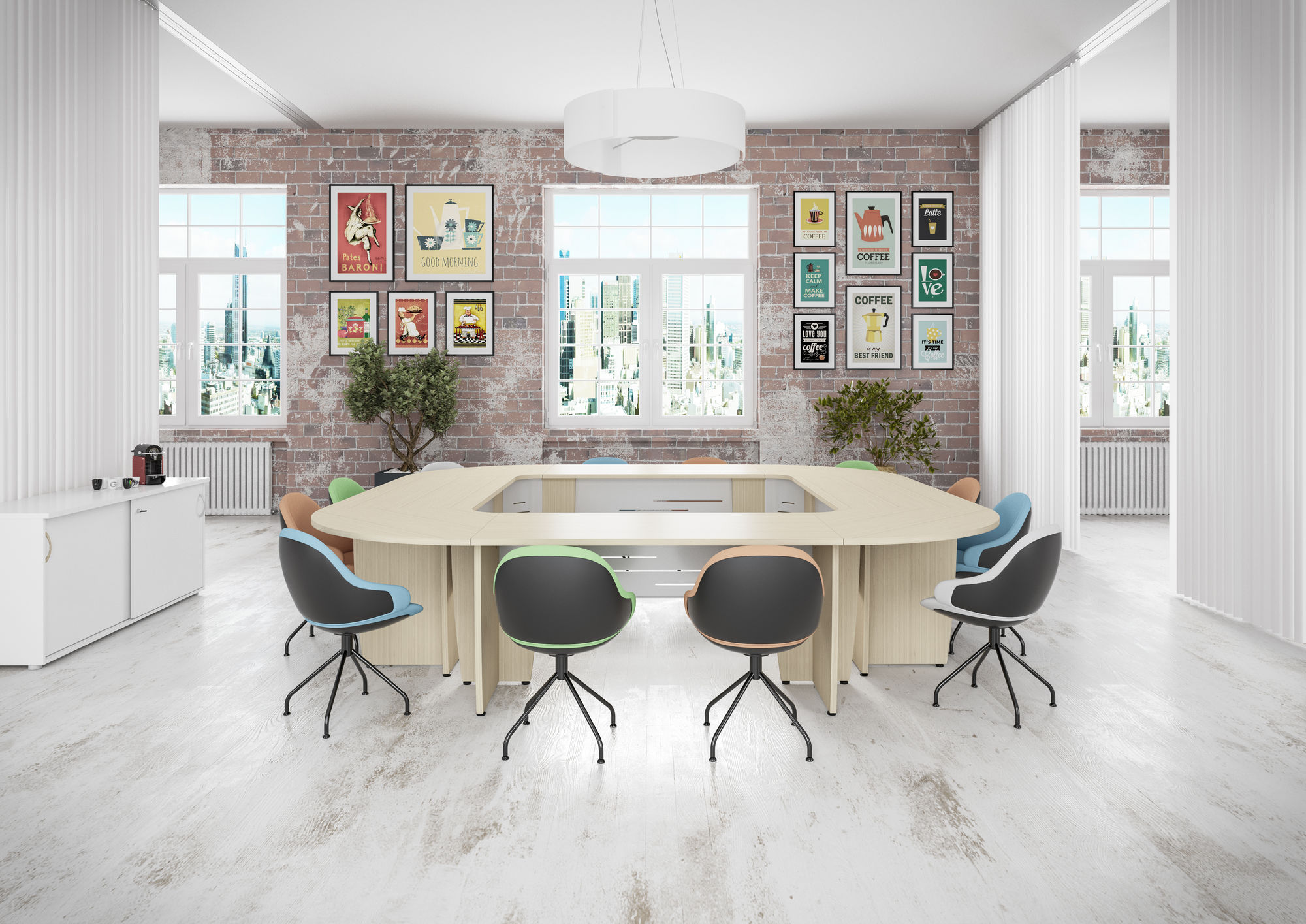 Table de réunion modulaire